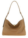 Beige Calfskin Shoulder Bag