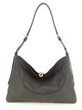 Gray Calfskin Shoulder Bag