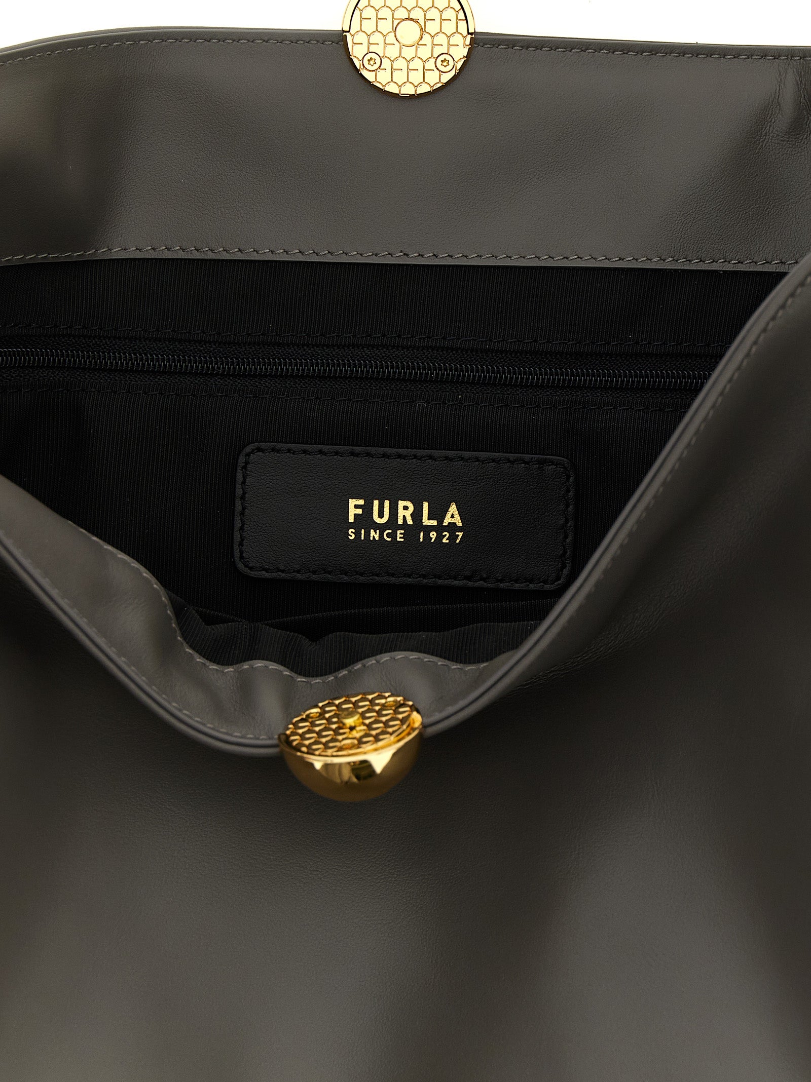 Gray Calfskin Shoulder Bag