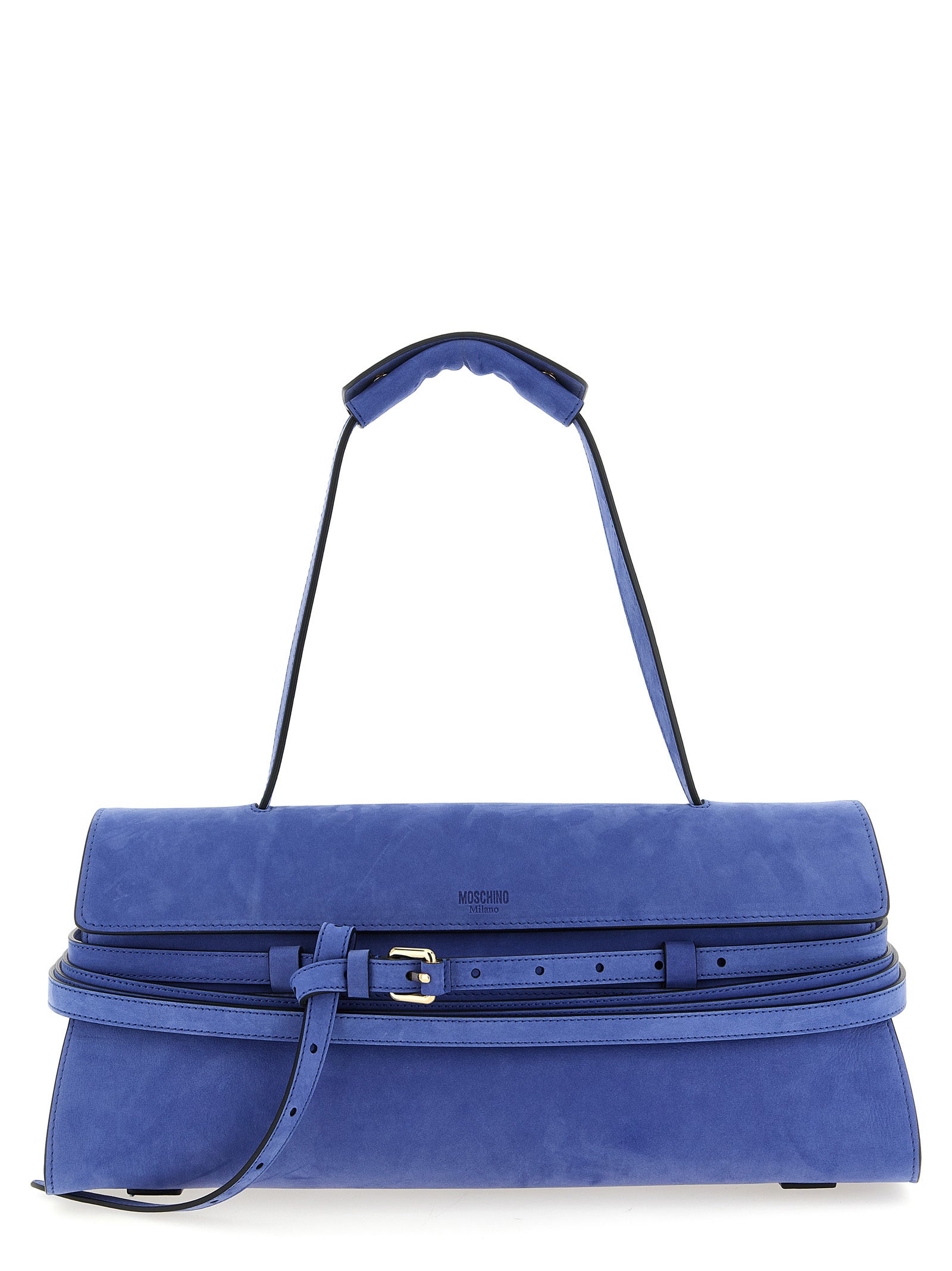 Blue Calfskin Shoulder Bag