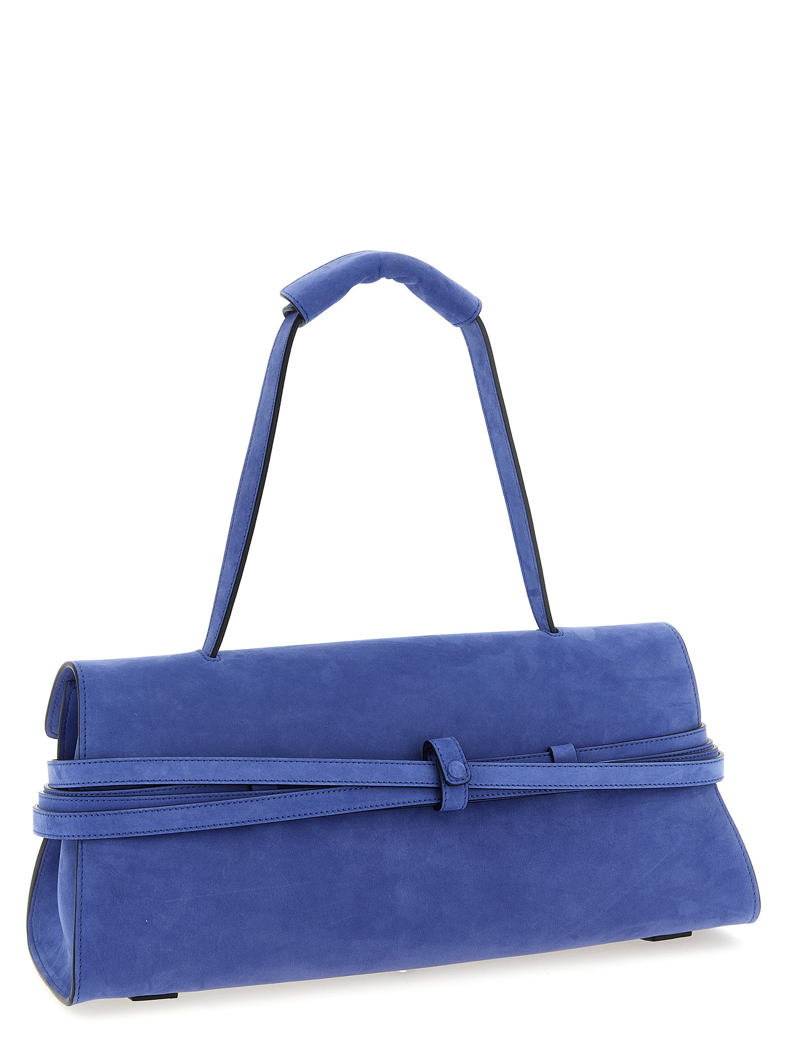 Blue Calfskin Shoulder Bag