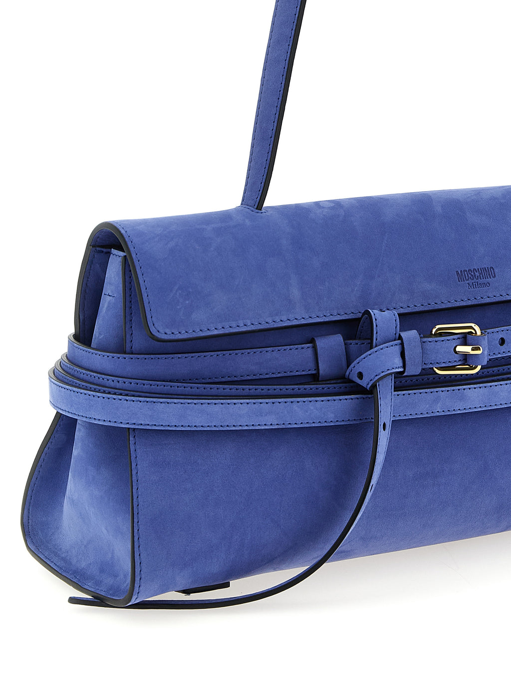 Blue Calfskin Shoulder Bag