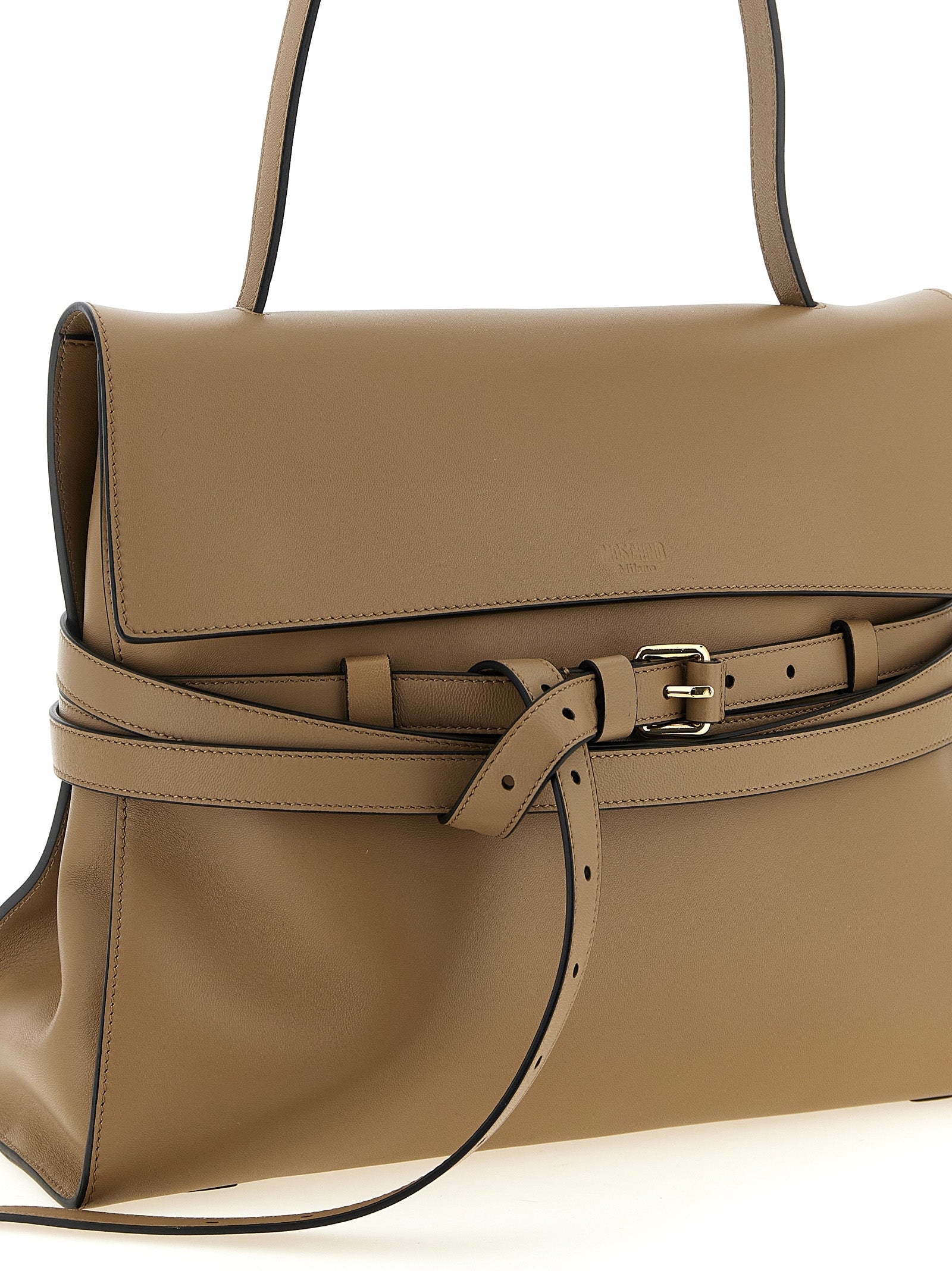 Beige Napa Leather / Calf Bos Taurus Shoulder Bag