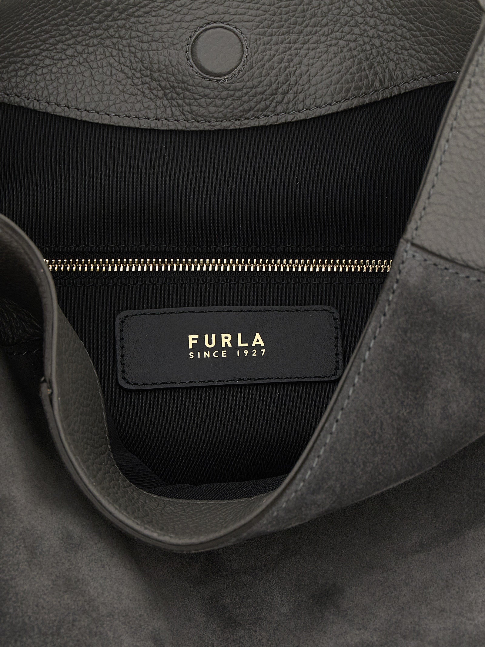 Gray Calfskin Shoulder Bag