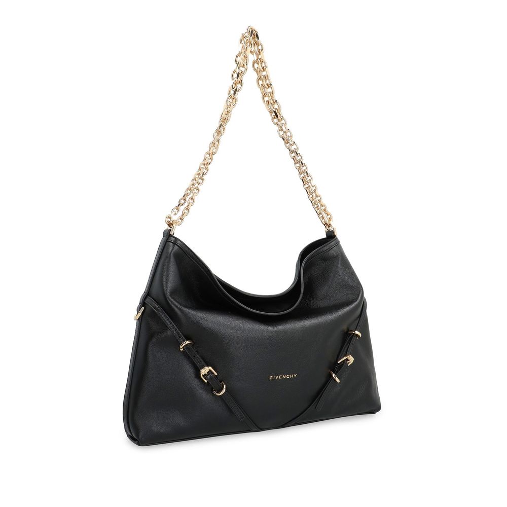 Black Calfskin Shoulder Bag