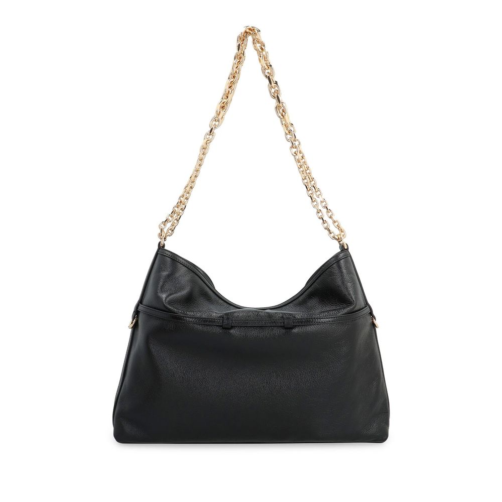 Black Calfskin Shoulder Bag