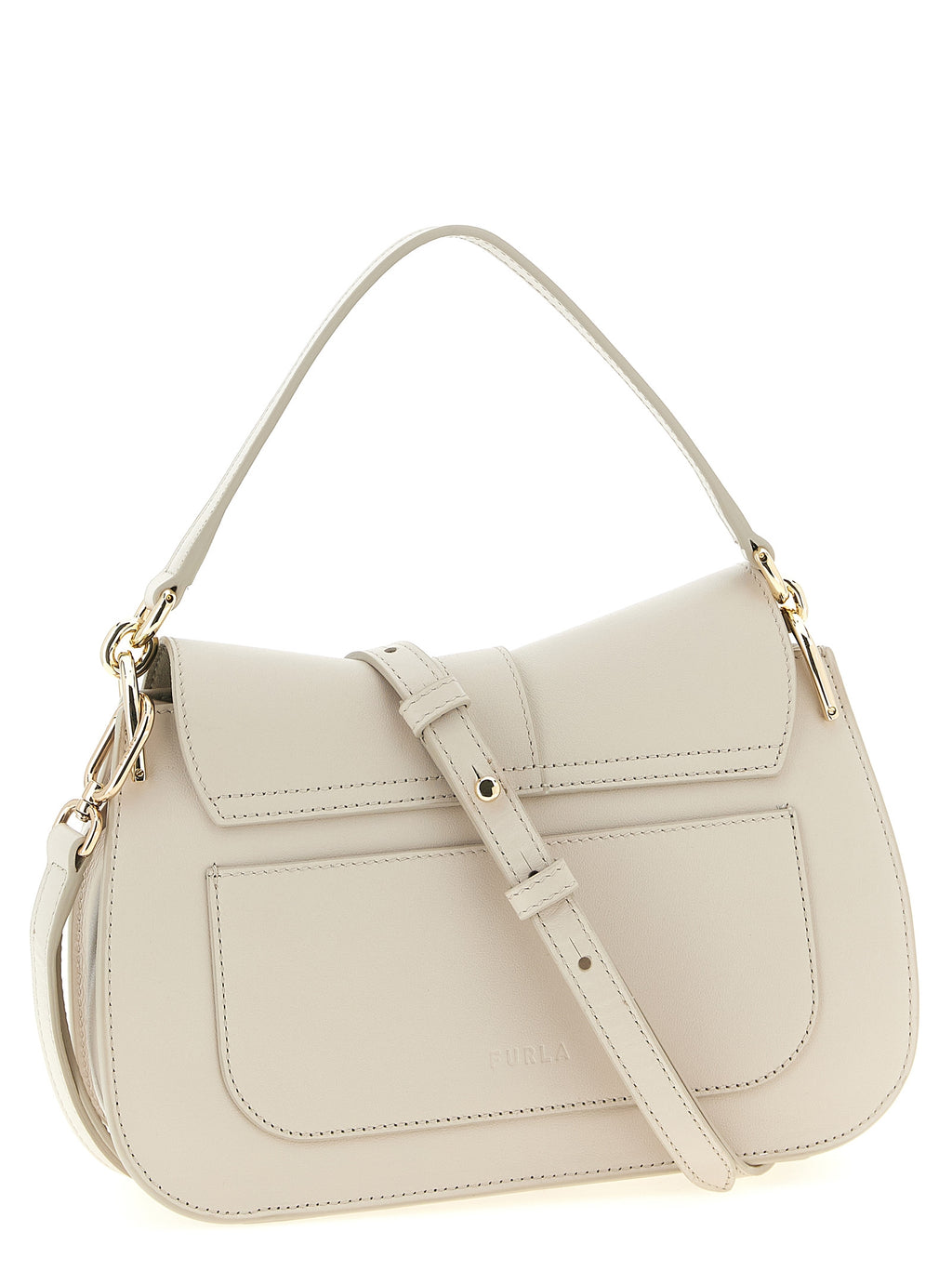 Beige Calfskin Shoulder Bag