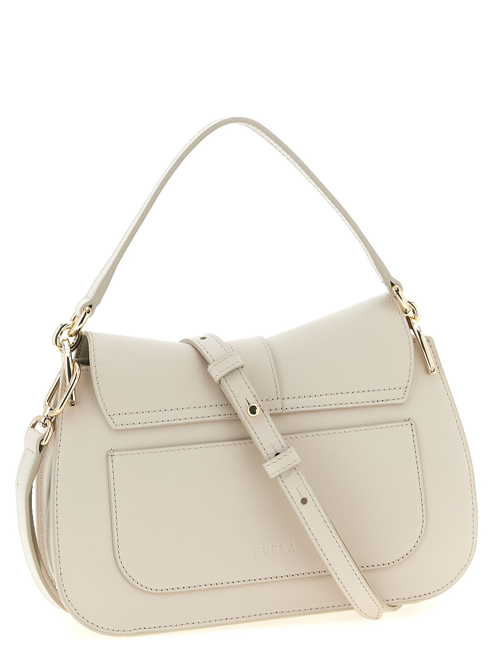 Beige Calfskin Shoulder Bag