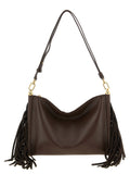 Brown Lamb Leather Shoulder Bag