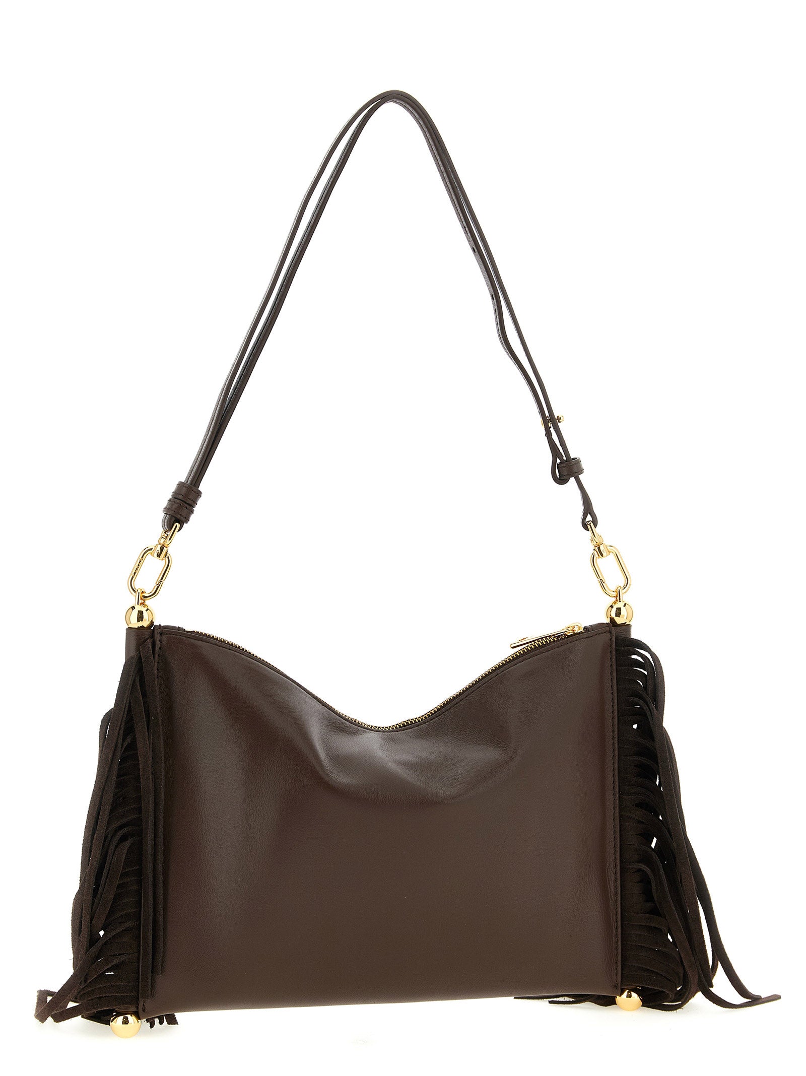 Brown Lamb Leather Shoulder Bag