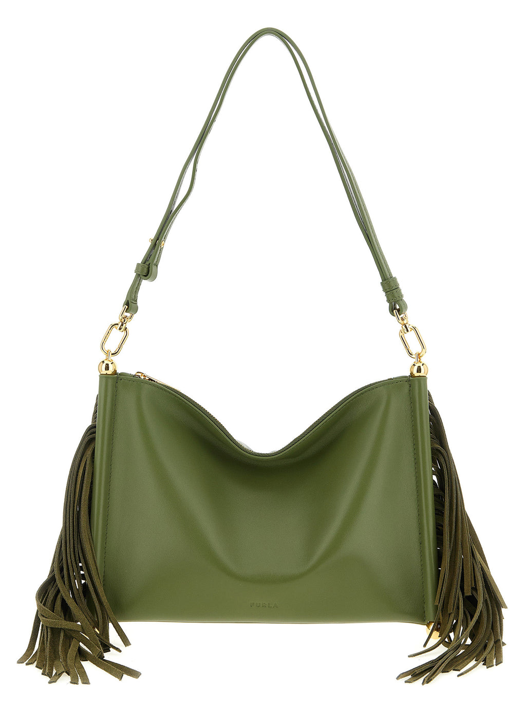 Bicolor Lamb Leather Shoulder Bag
