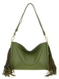 Bicolor Lamb Leather Shoulder Bag