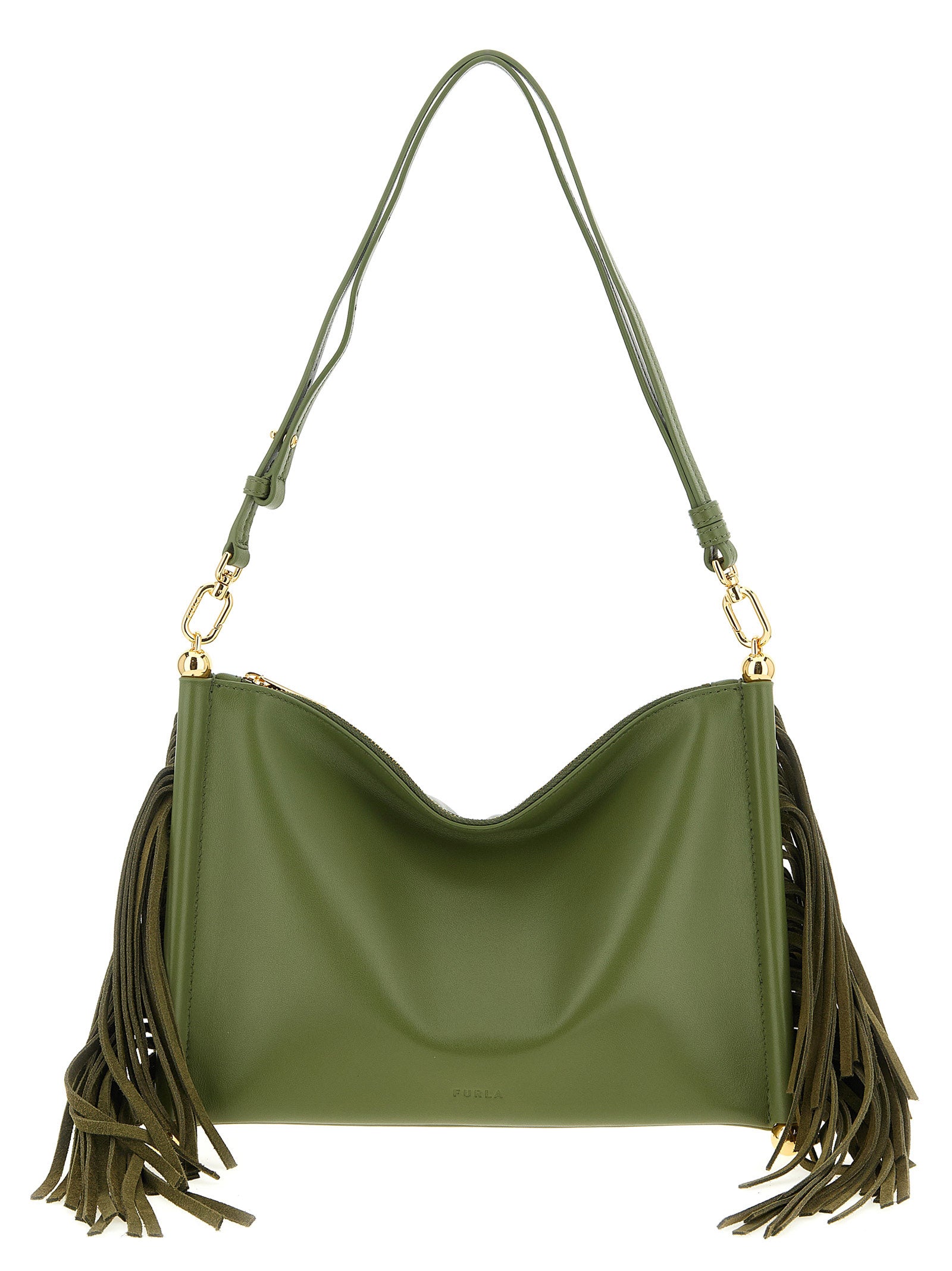 Bicolor Lamb Leather Shoulder Bag