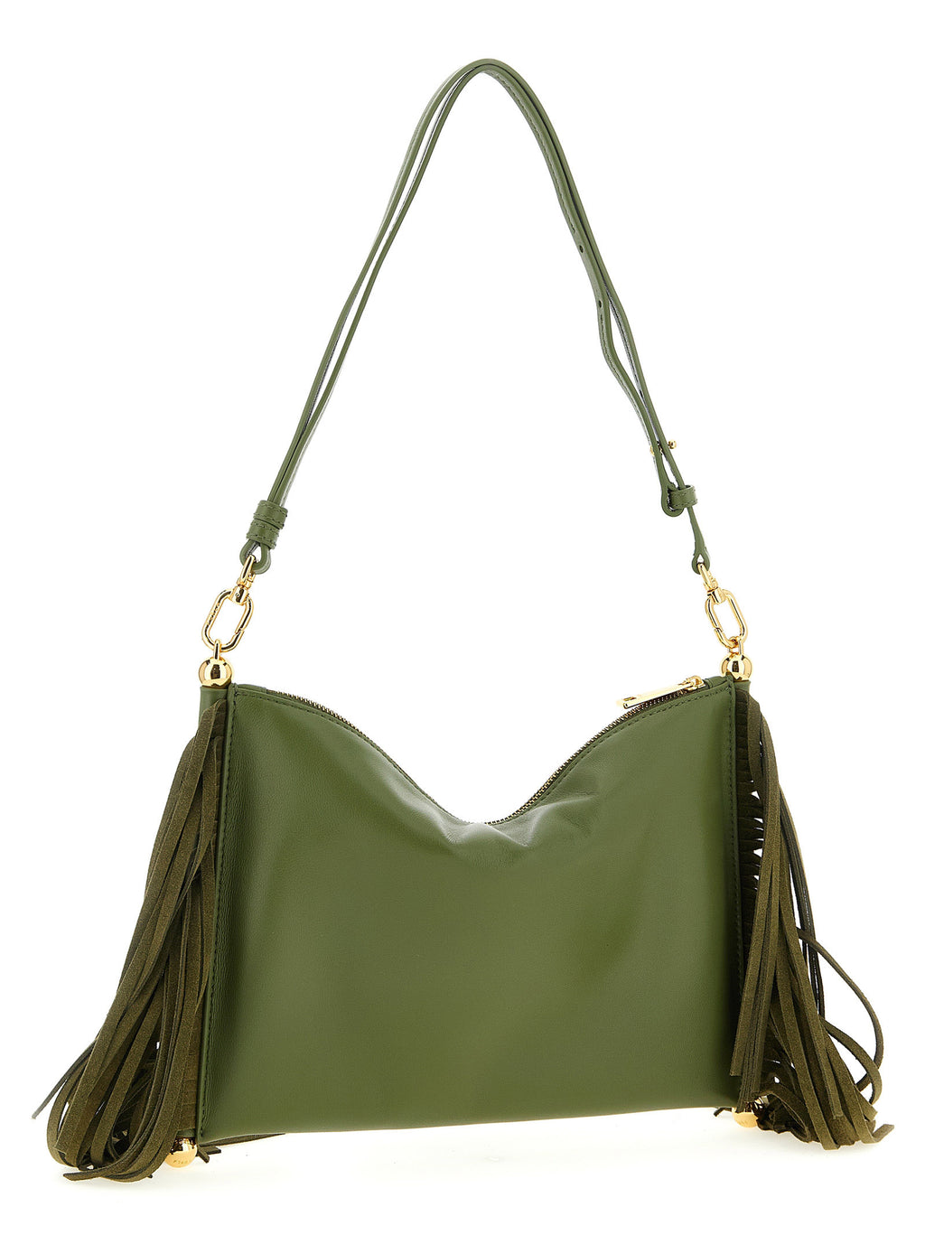 Bicolor Lamb Leather Shoulder Bag