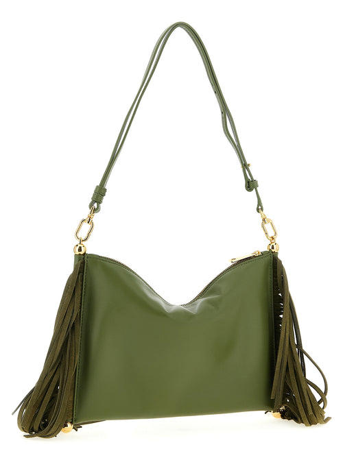 Bicolor Lamb Leather Shoulder Bag
