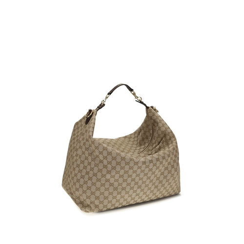 Beige Fabric Shoulder Bag