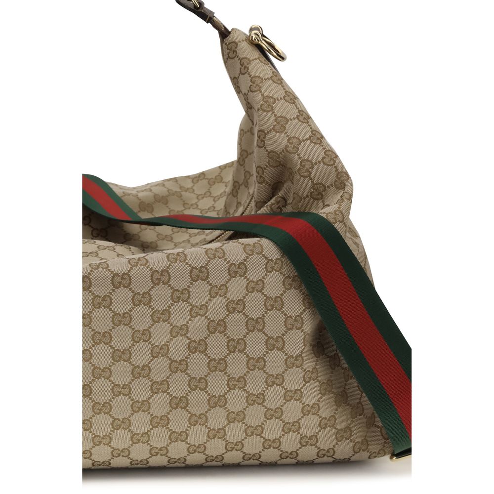 Beige Fabric Shoulder Bag