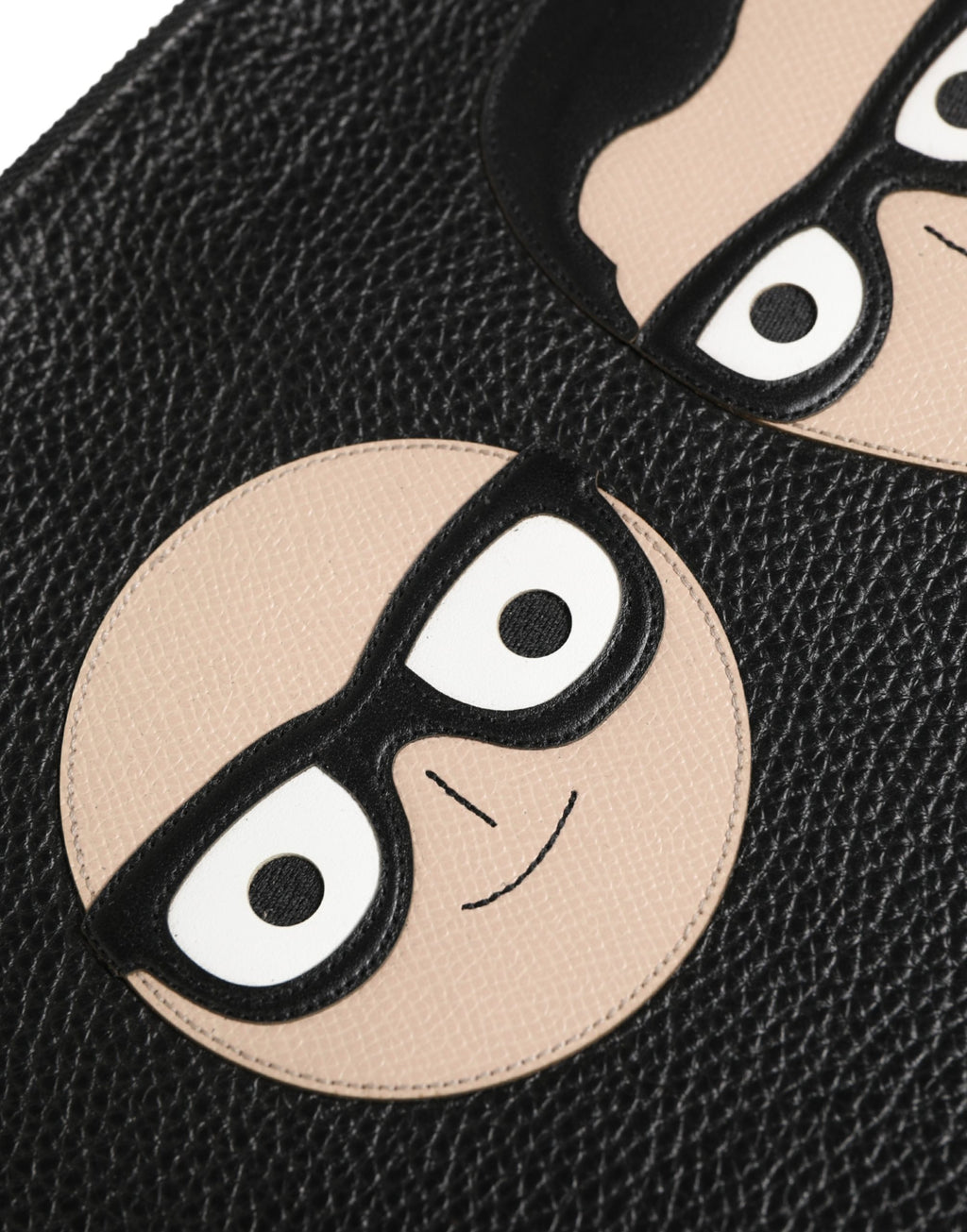 Black #DGFamily Embellished Leather Clutch Borse Bag