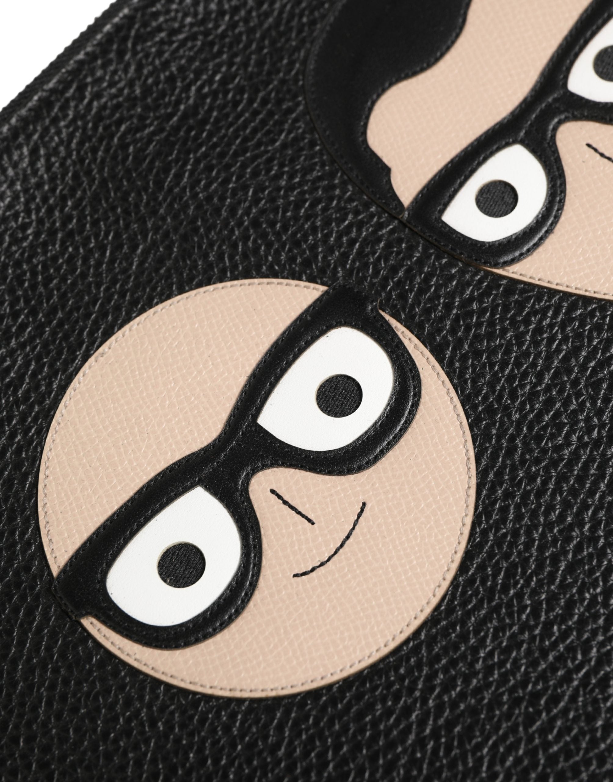 Black #DGFamily Embellished Leather Clutch Borse Bag