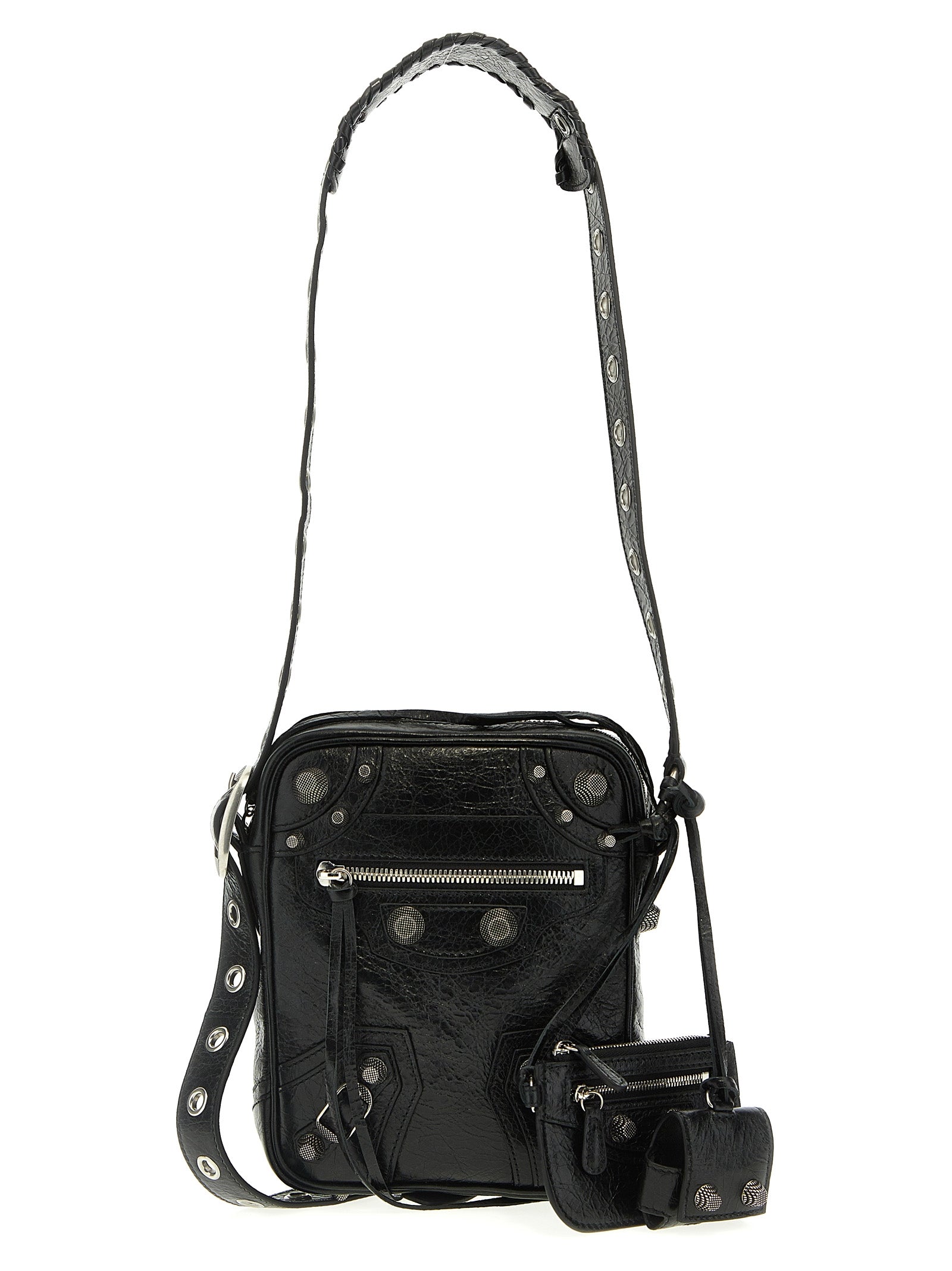 Black Lamb Leather Crossbody Bag