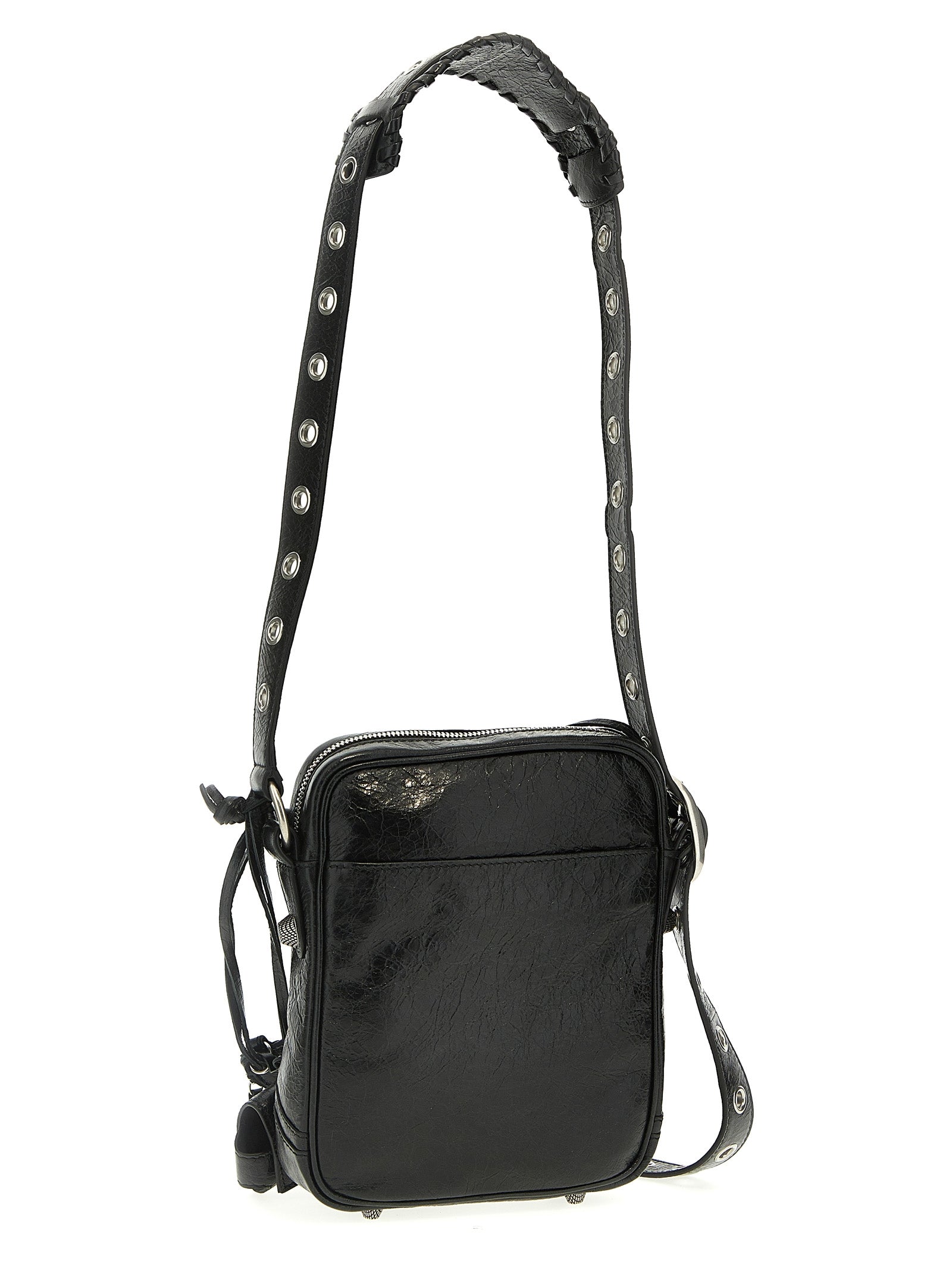 Black Lamb Leather Crossbody Bag