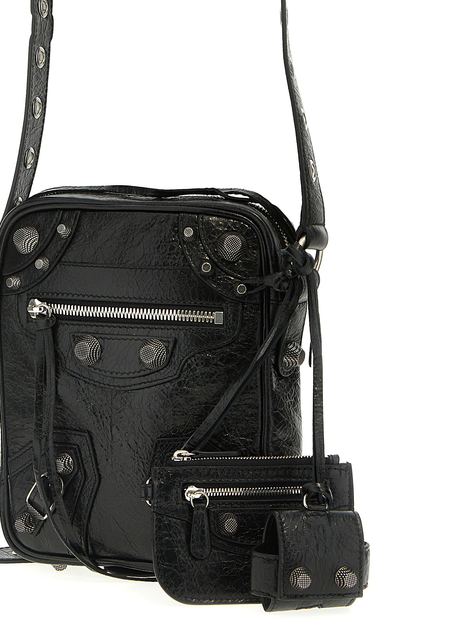 Black Lamb Leather Crossbody Bag