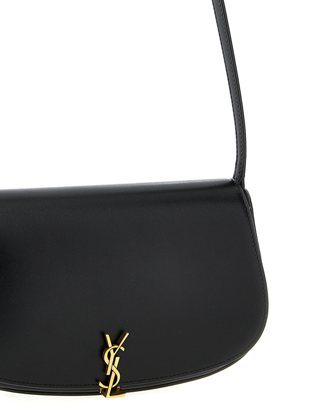 Black Calfskin Shoulder Bag
