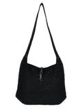 Black Raffia Tote Bag