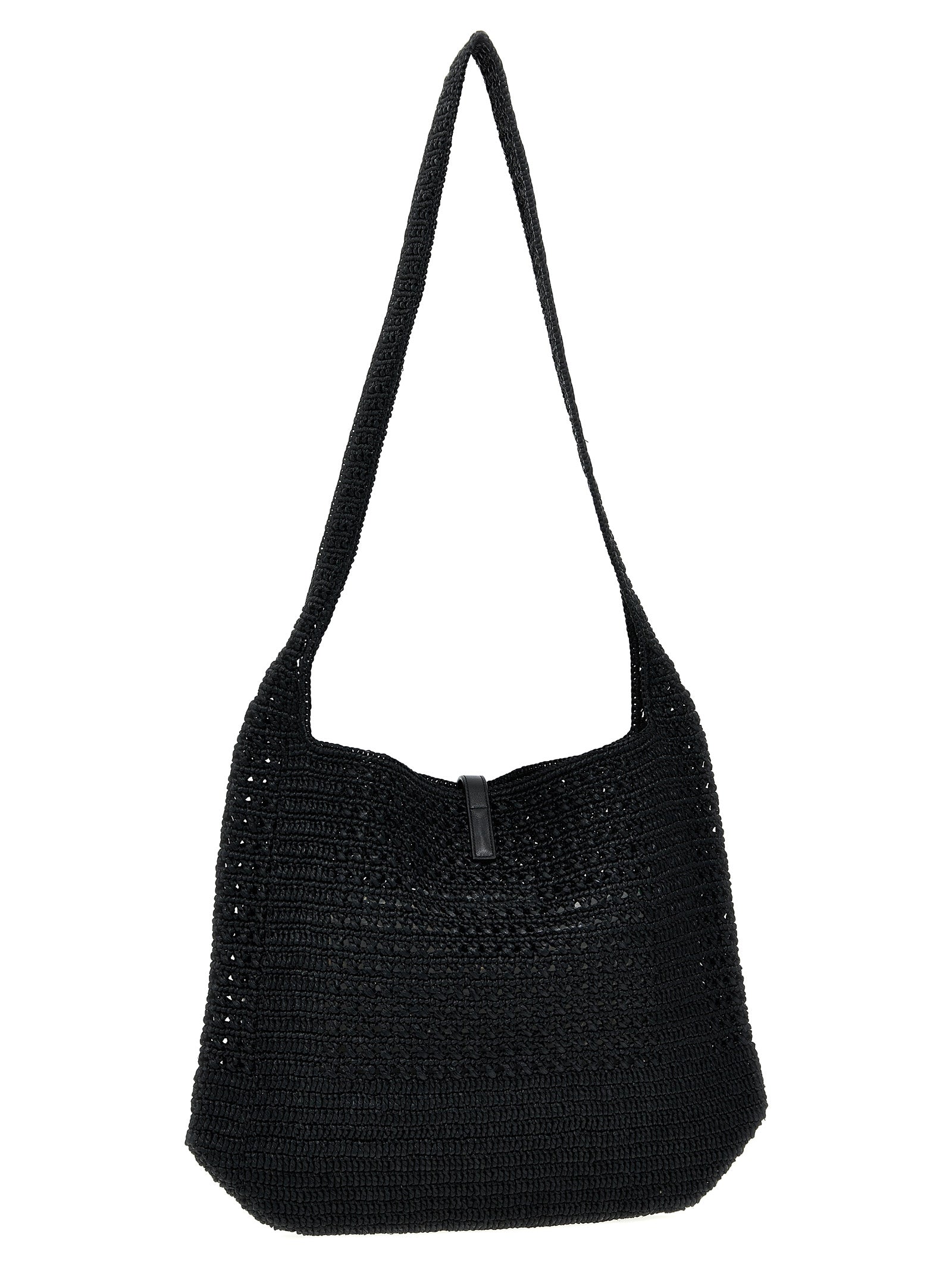Black Raffia Tote Bag