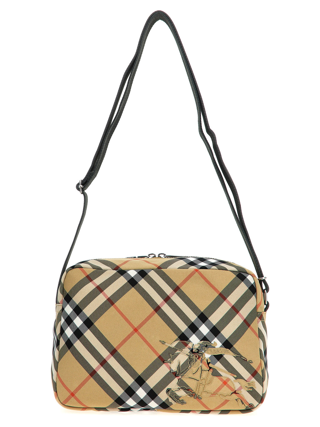 Beige Polyester Crossbody Bag