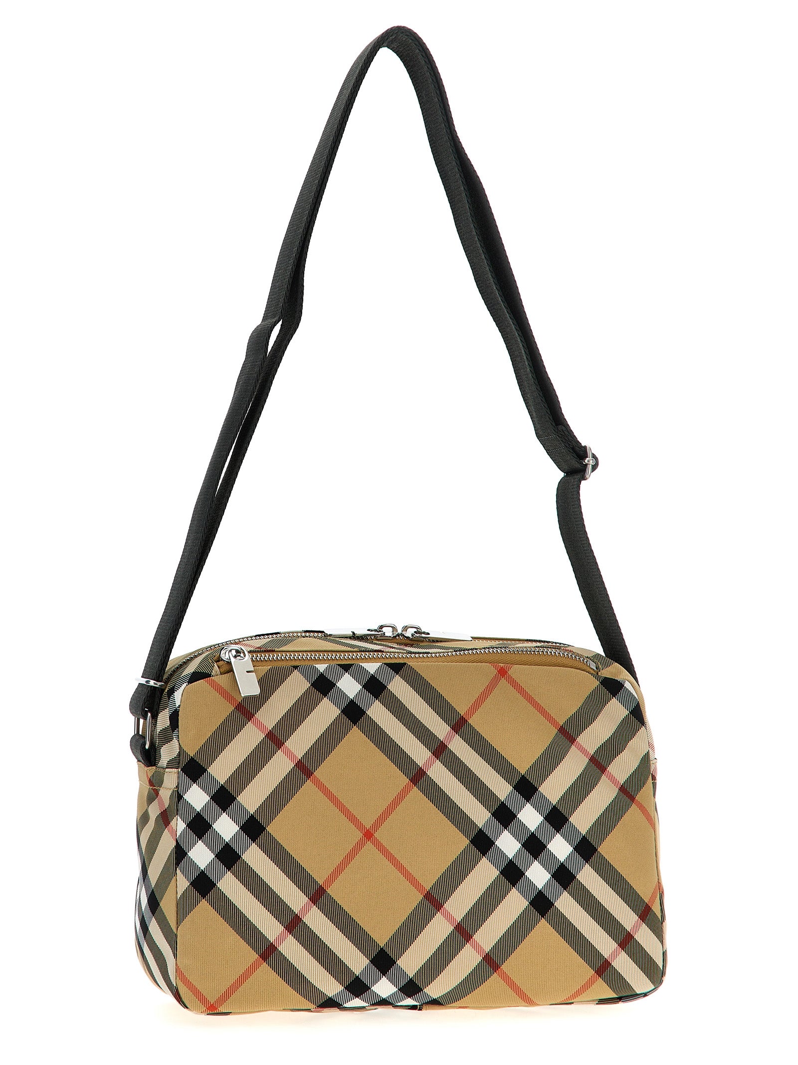 Beige Polyester Crossbody Bag