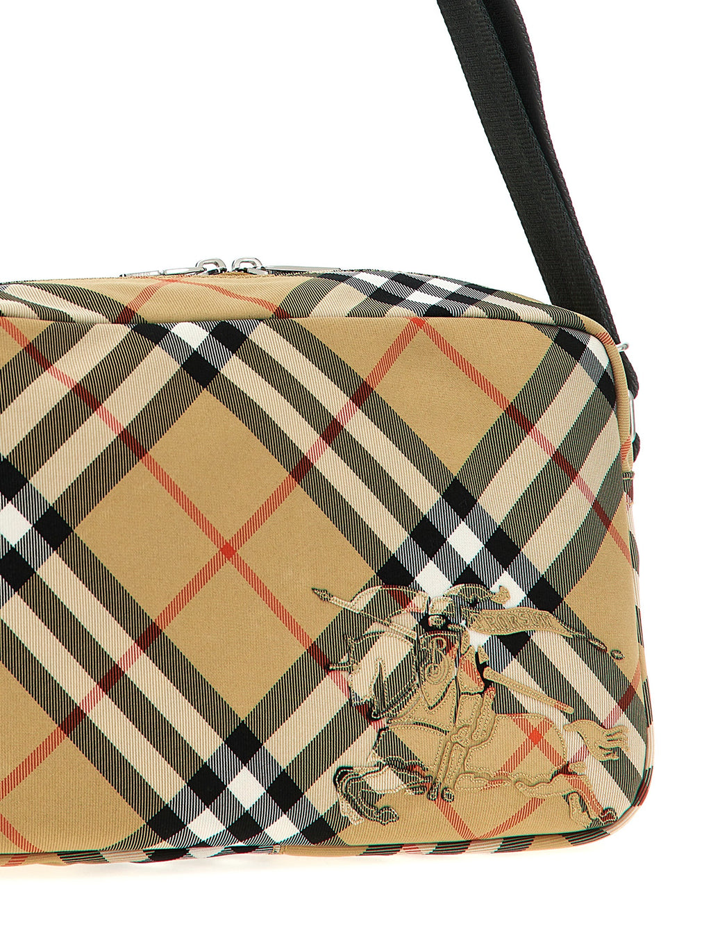 Beige Polyester Crossbody Bag