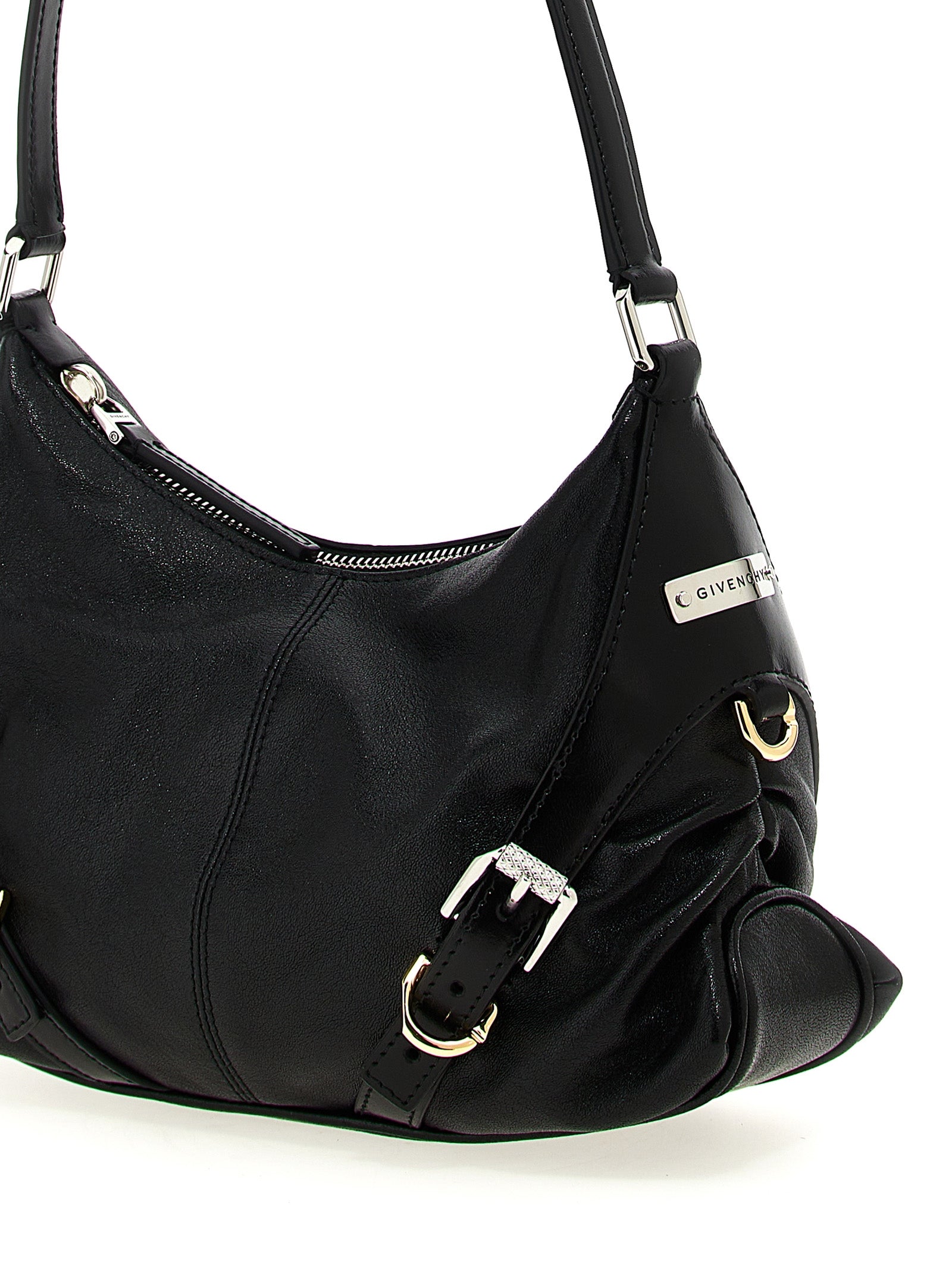 Black Lamb Leather Shoulder Bag