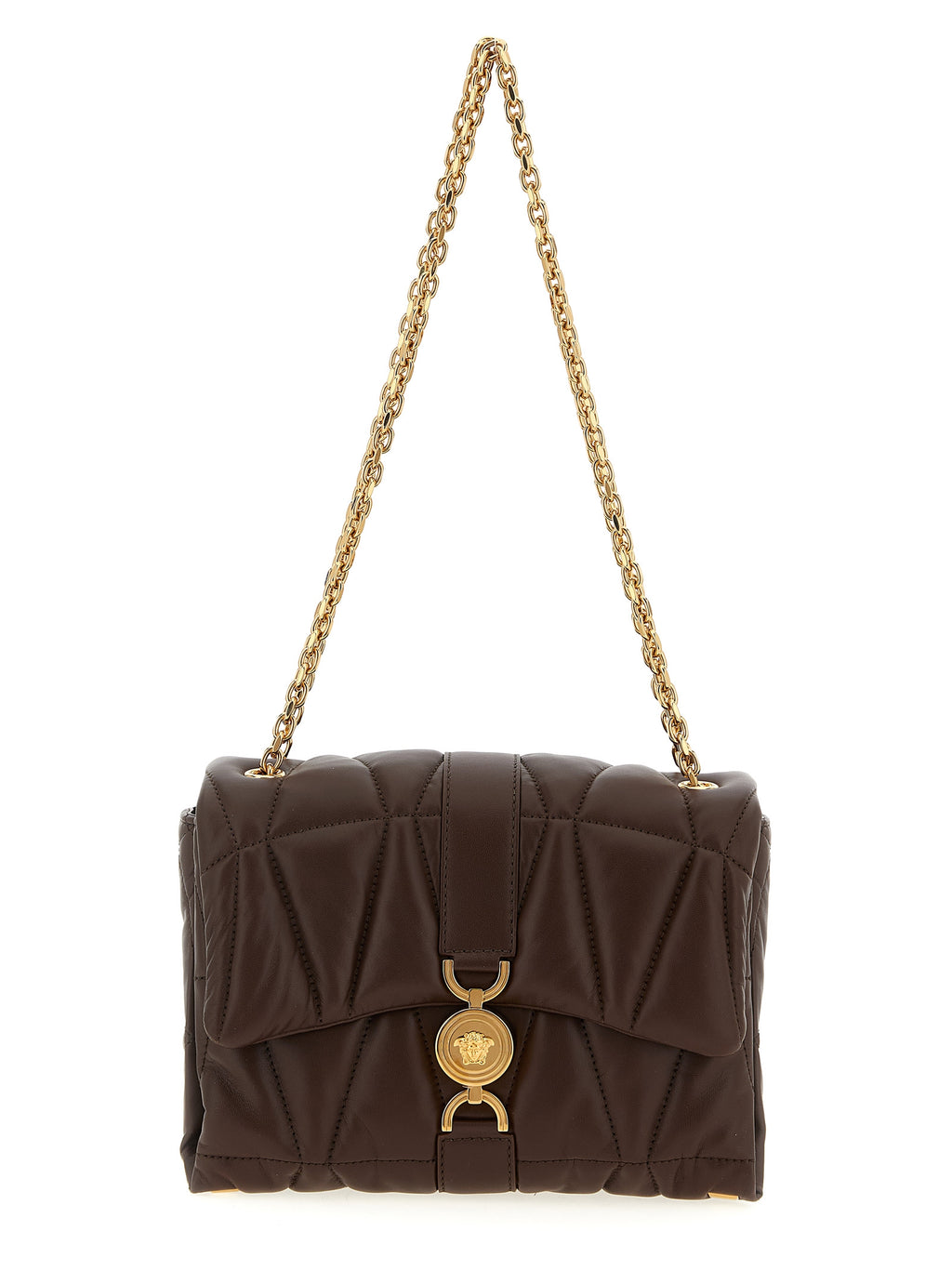 Brown Lamb Leather Shoulder Bag