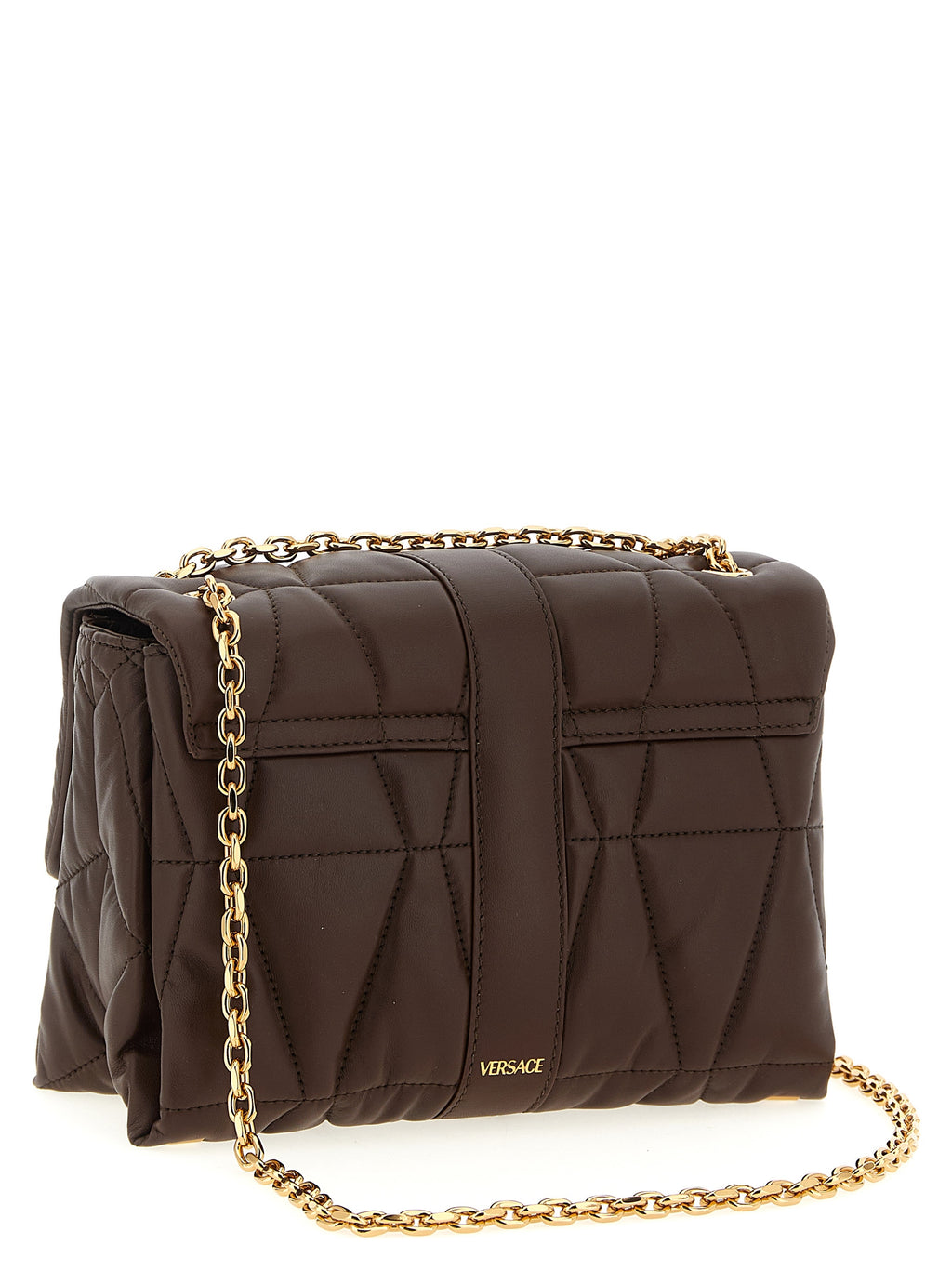 Brown Lamb Leather Shoulder Bag