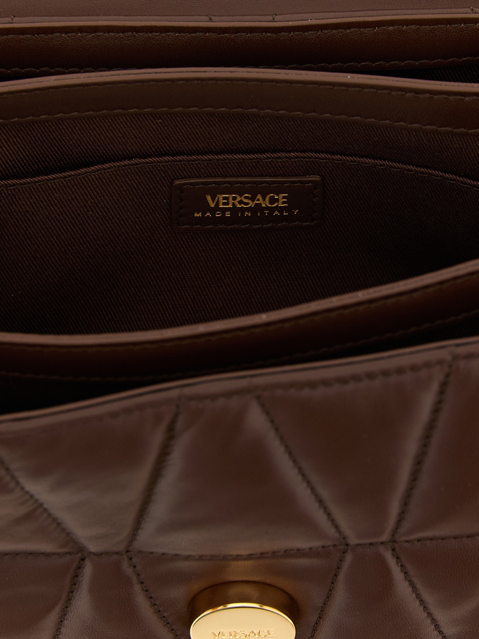 Brown Lamb Leather Shoulder Bag
