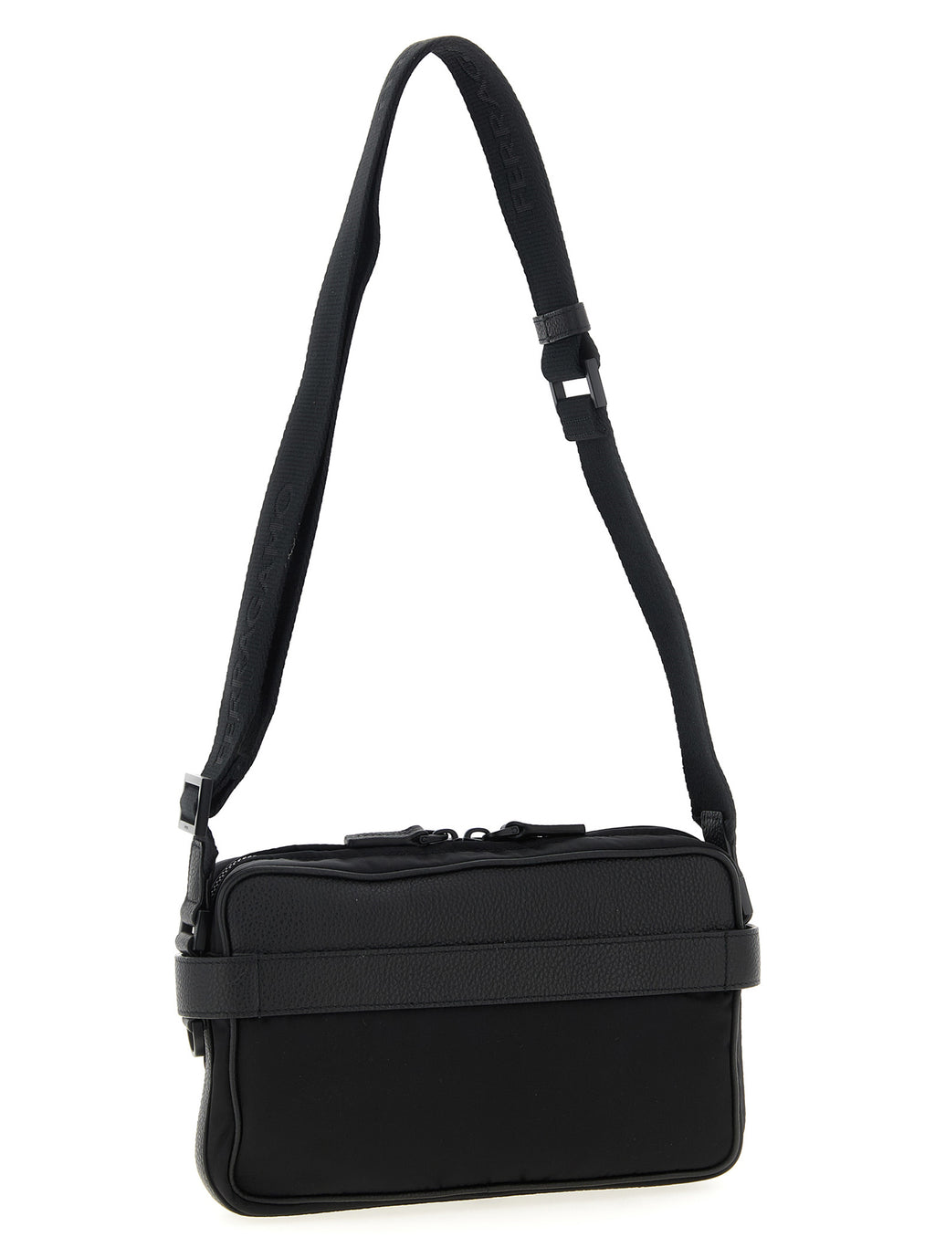 Black Fabric Crossbody Bag