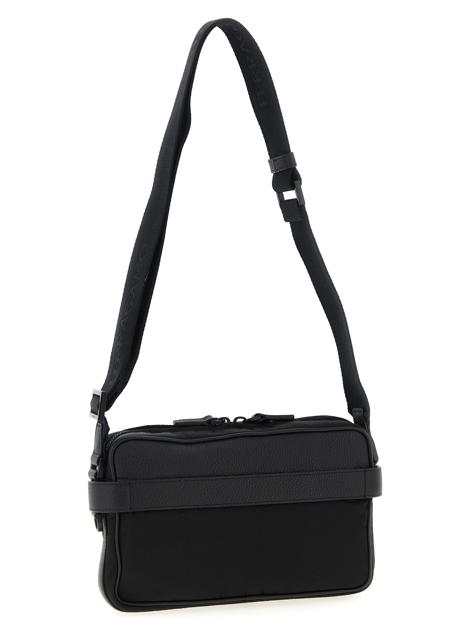 Black Fabric Crossbody Bag