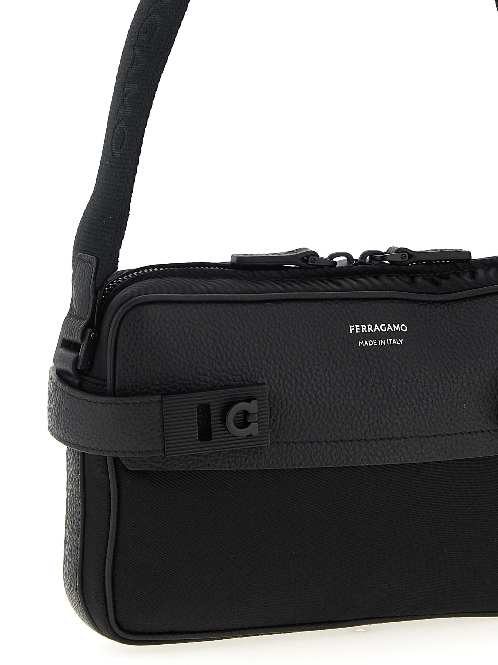 Black Fabric Crossbody Bag