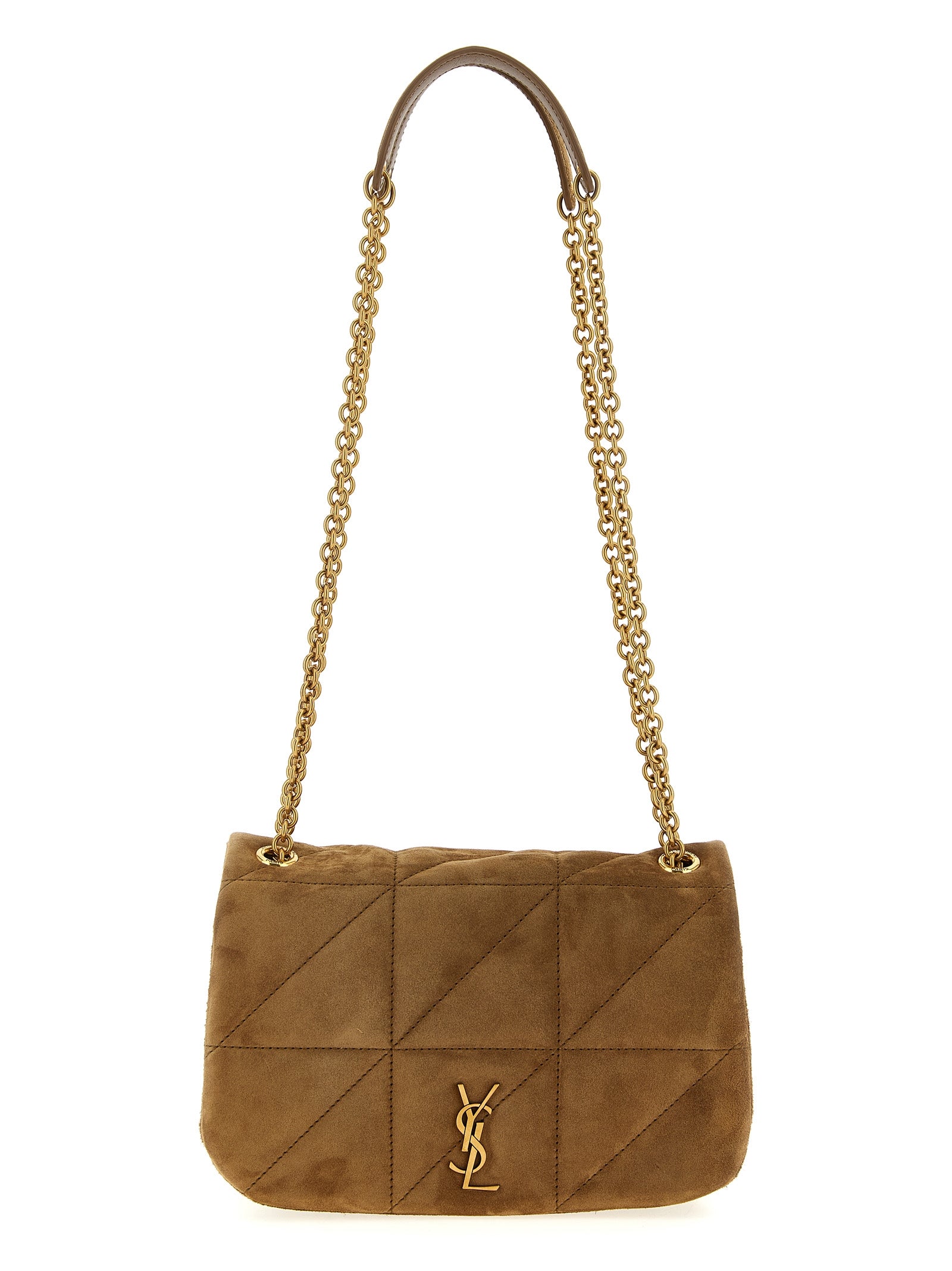 Beige Calfskin Shoulder Bag