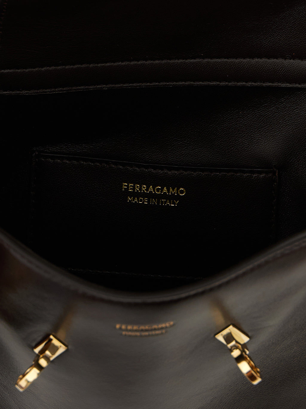 Brown Calfskin Crossbody Bag