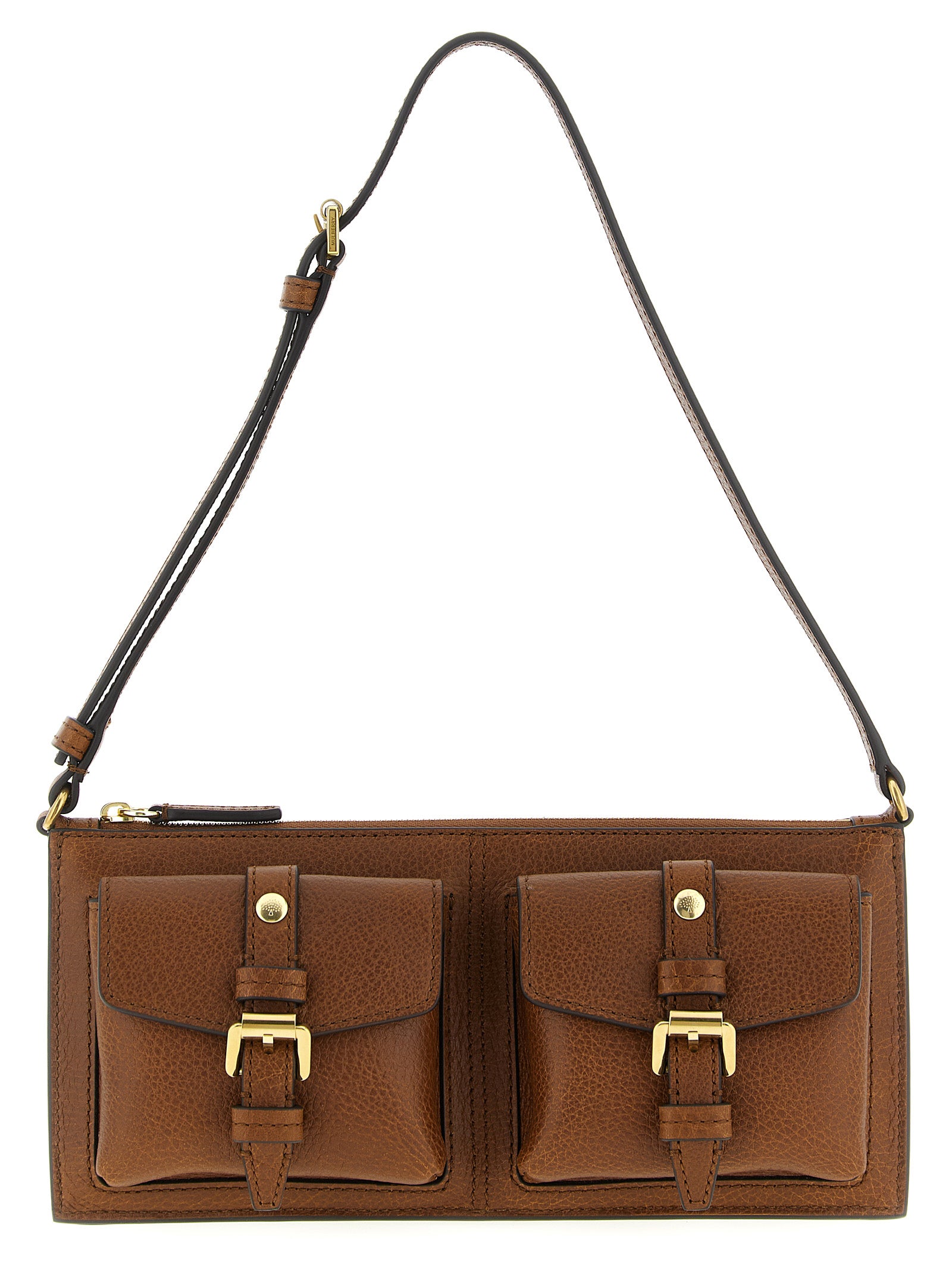 Brown Calfskin Shoulder Bag