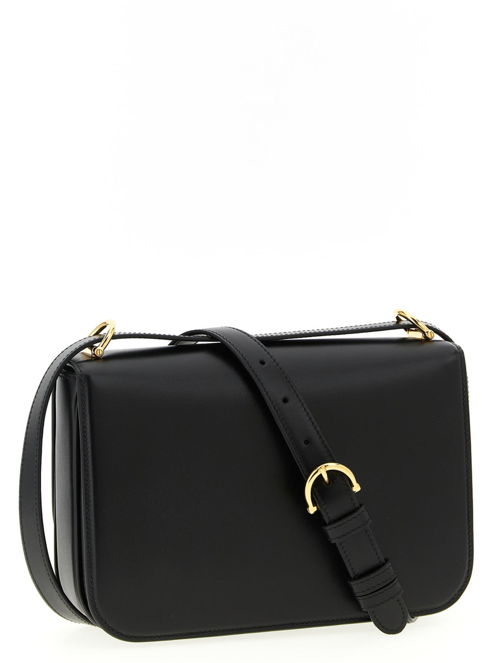 Black Calfskin Shoulder Bag