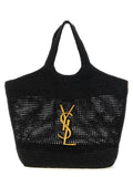 Black Raffia Tote Bag