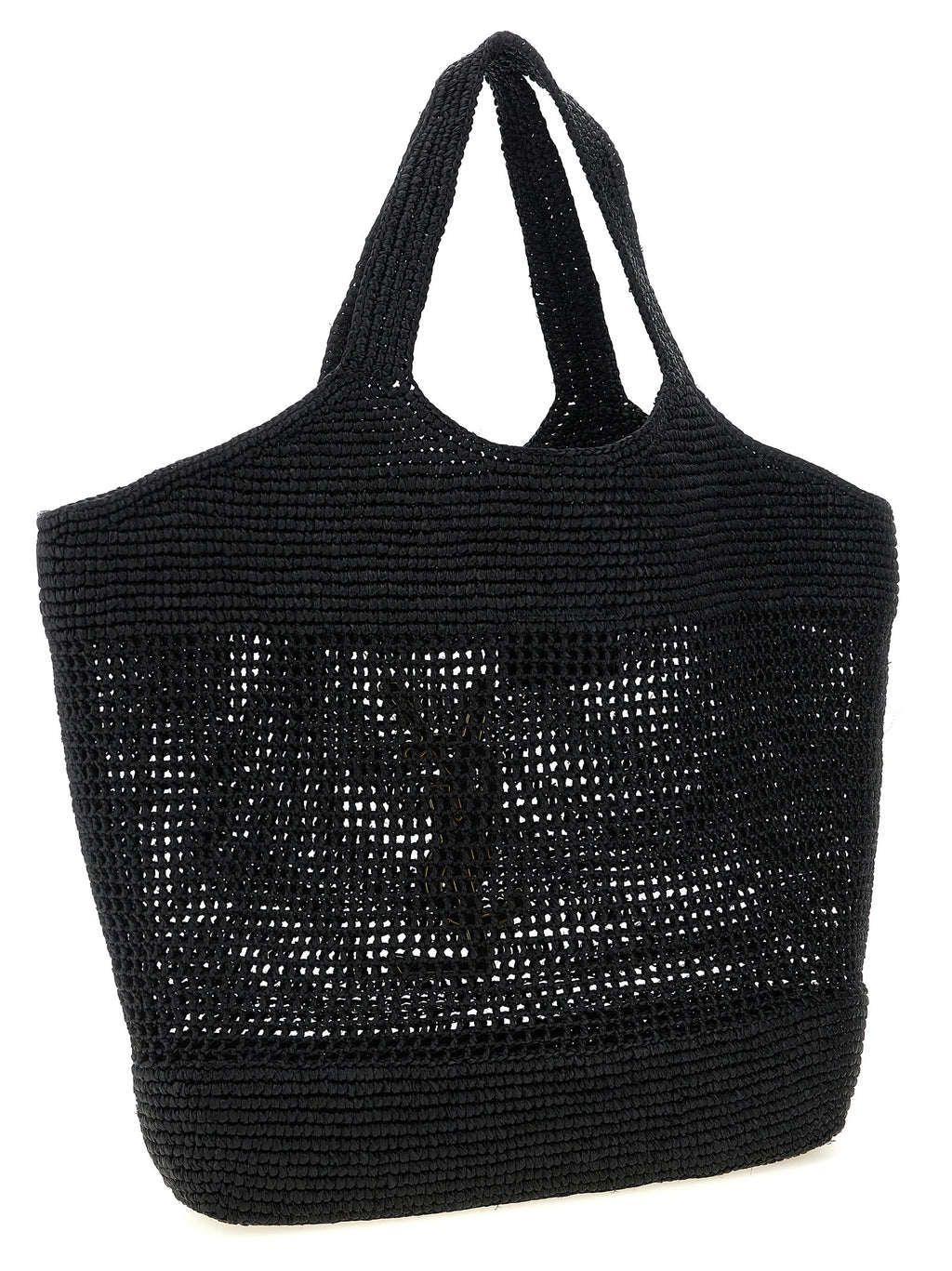 Black Raffia Tote Bag