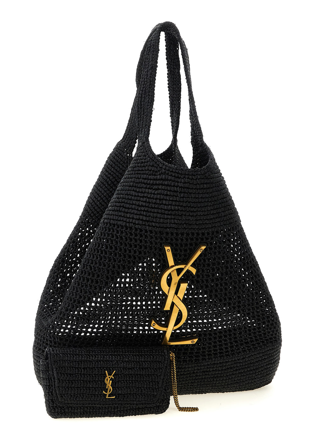 Black Raffia Tote Bag