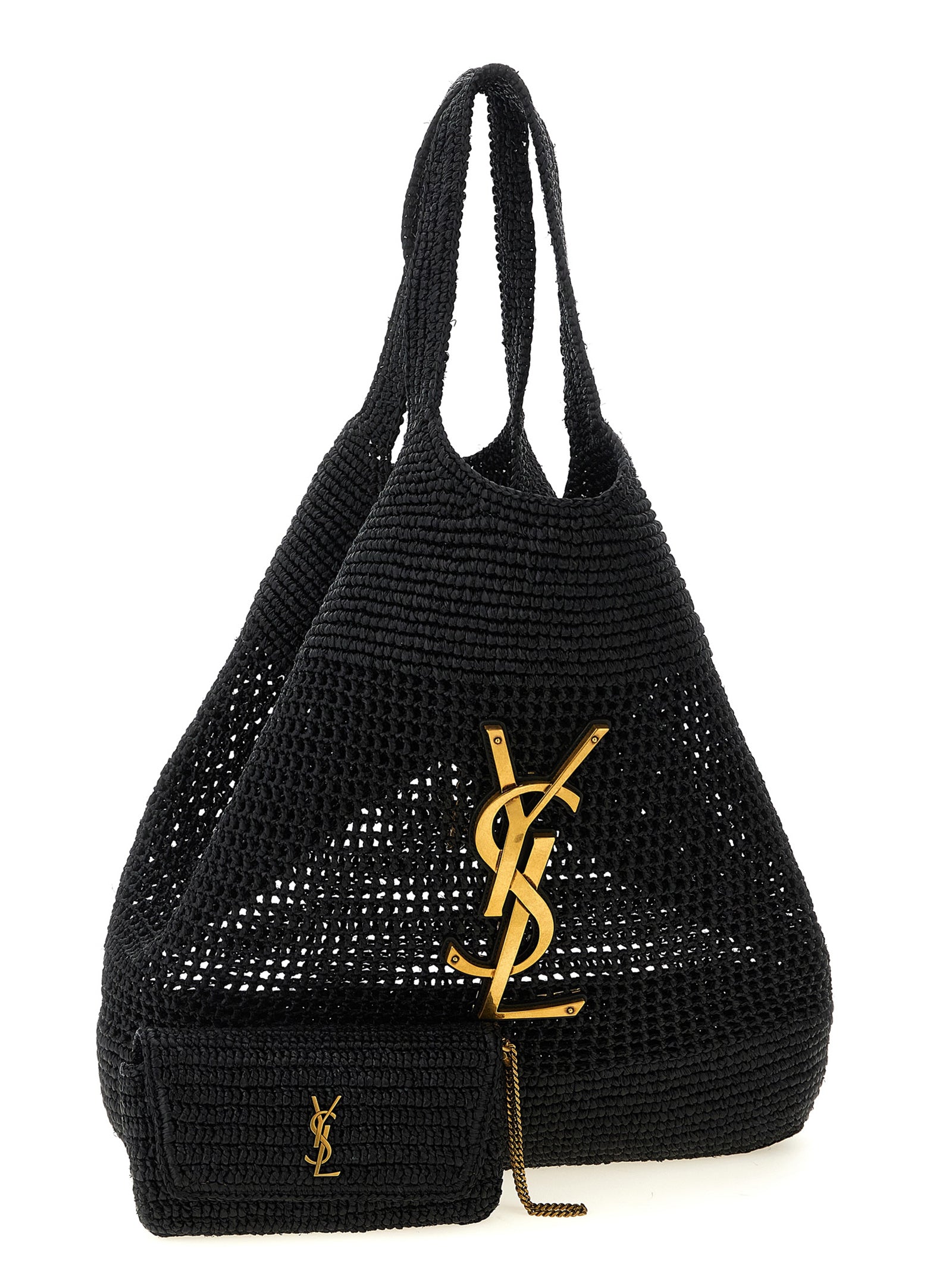 Black Raffia Tote Bag
