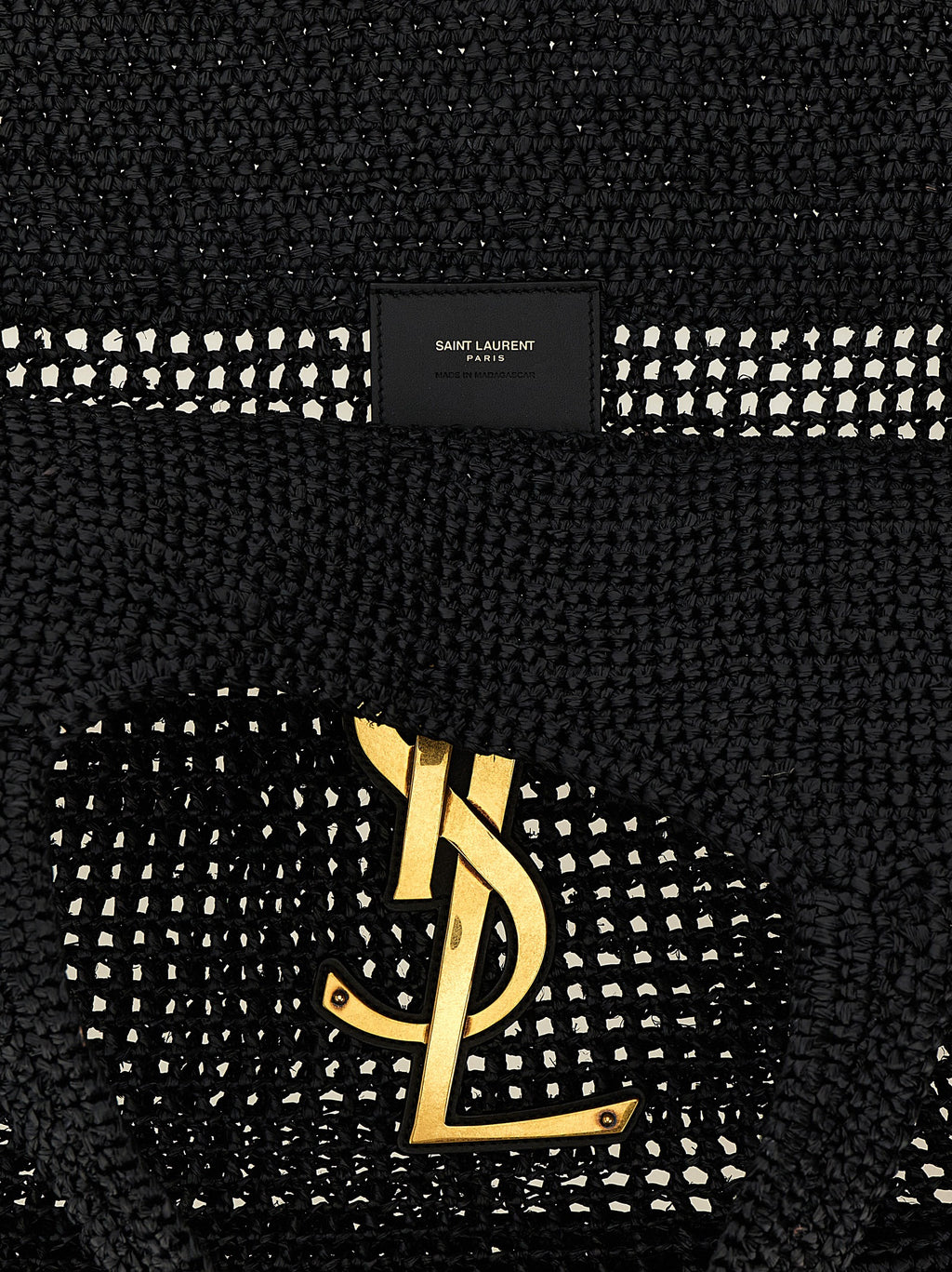 Black Raffia Tote Bag