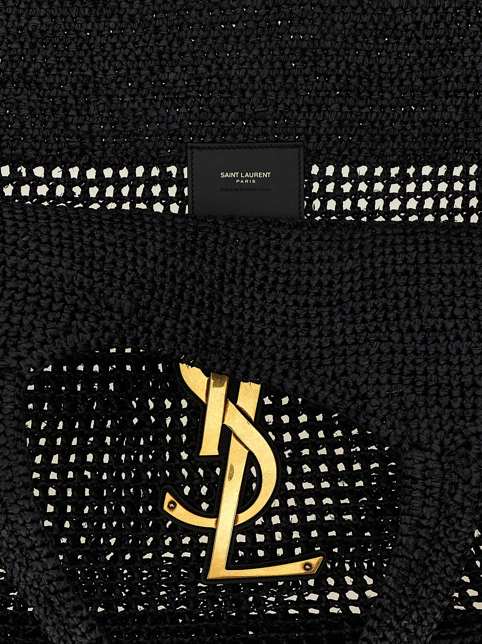 Black Raffia Tote Bag