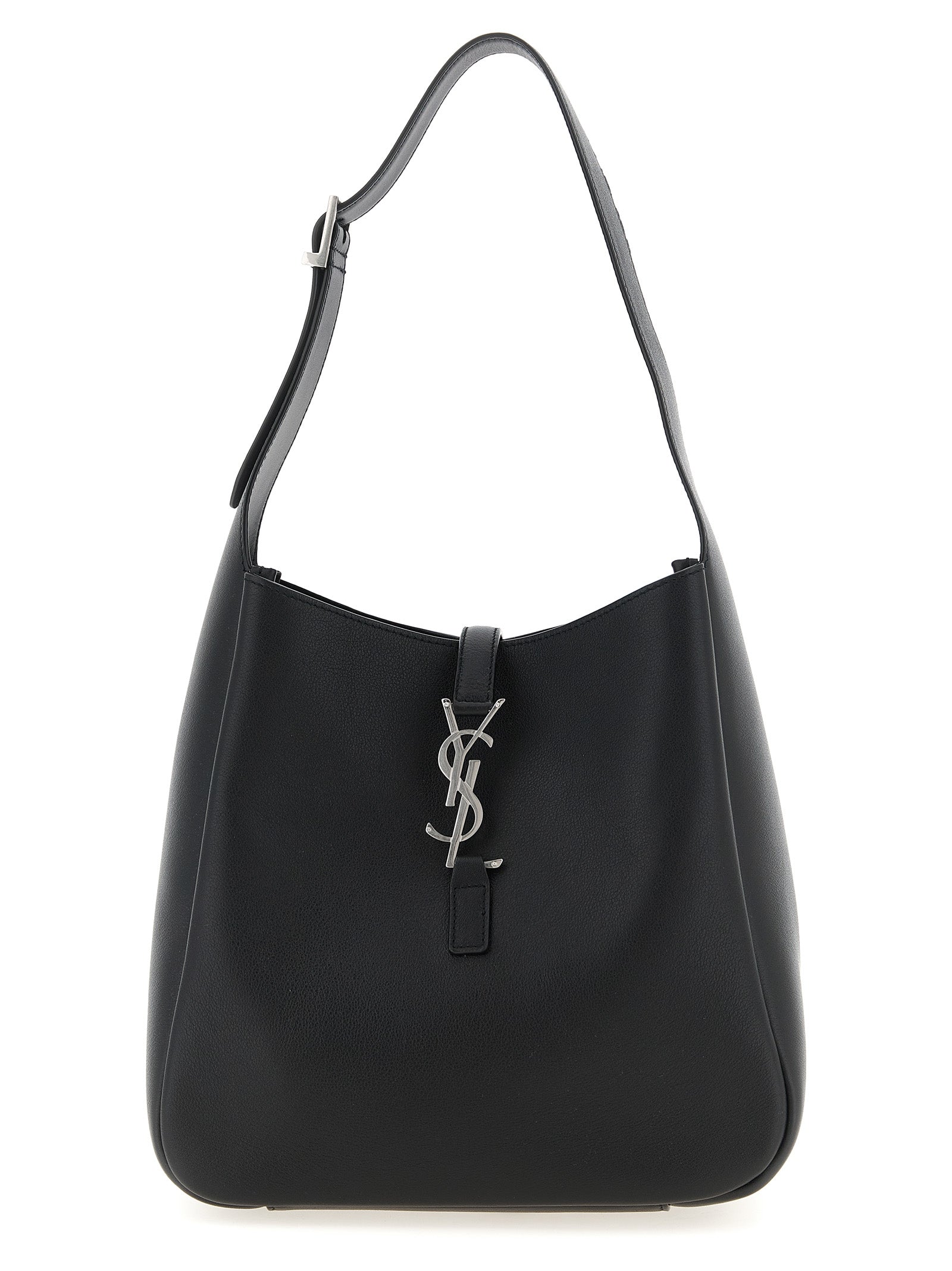 Black Calfskin Shoulder Bag